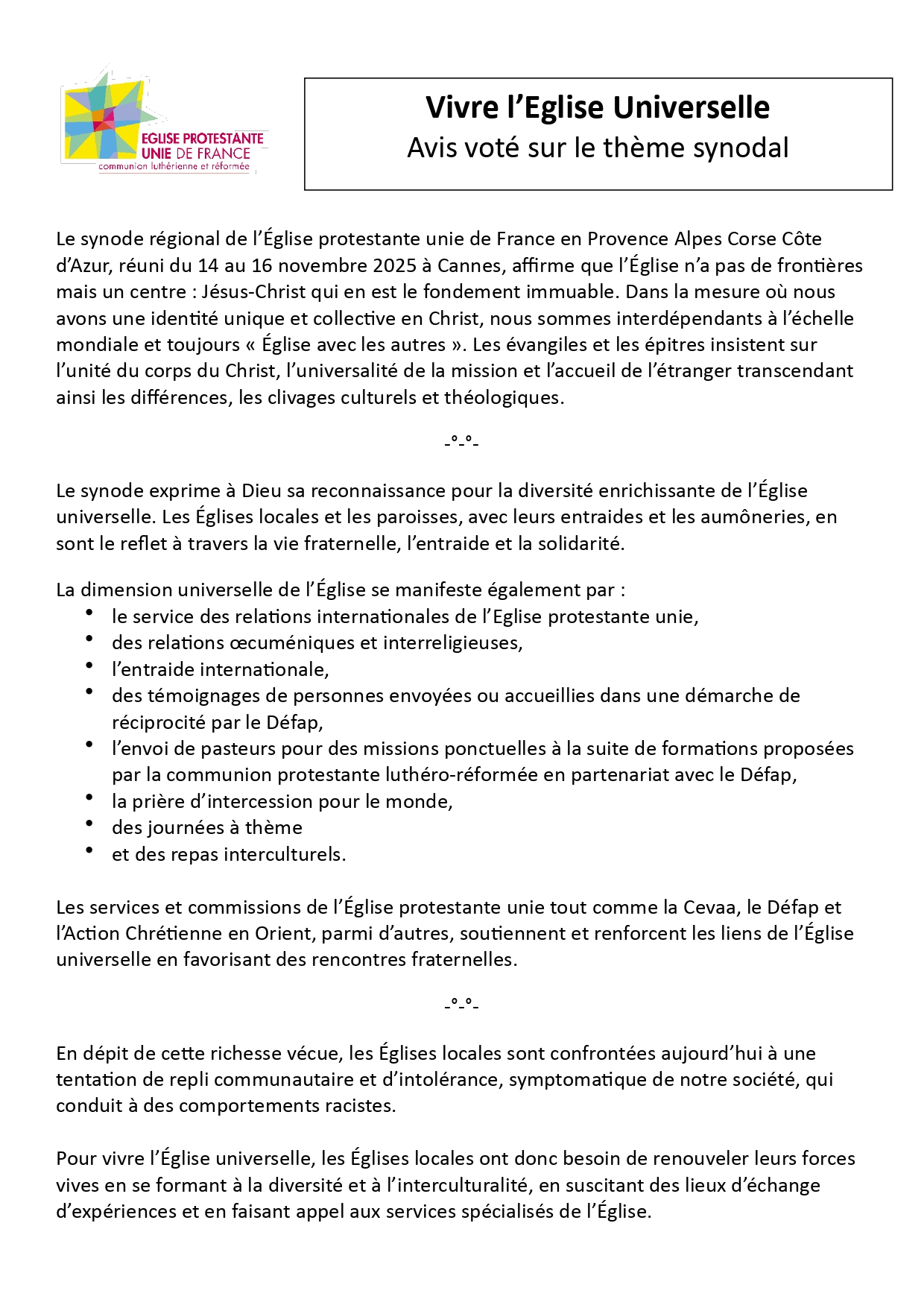 Page 1 – Synode ÉPUdF Cannes