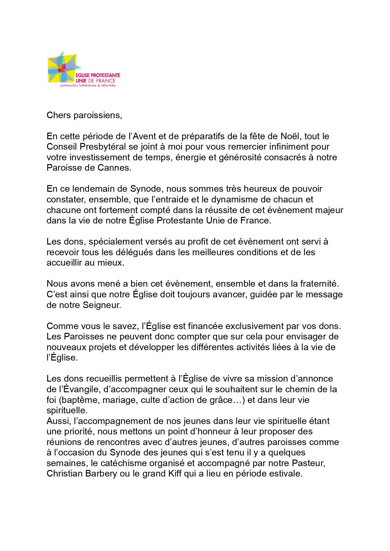 Page 1 – Synode ÉPUdF Cannes