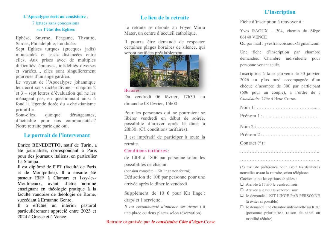 Retraite – échanges
